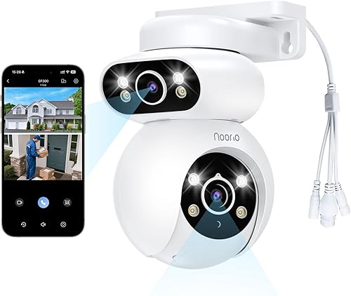 Miniatura 10 de Noorio Cámaras de seguridad solares inalámbricas para exteriores, 2K Pan/Tilt 360° View Solar/Baterías 2.4G WiFi Cámaras para seguridad del hogar