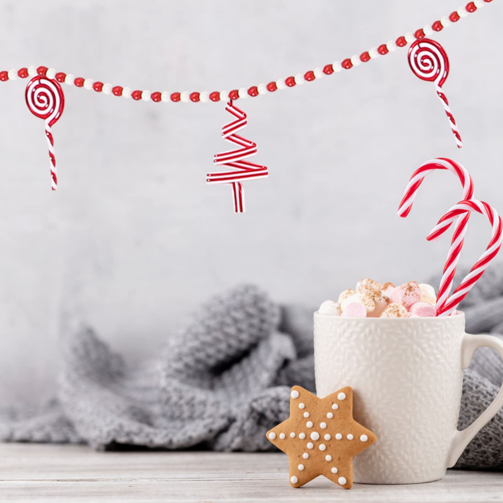 Alipis 3stücke Xmas Beads Garland Holzperlen Weihnachtsbaum Dekoration Wandhängende Ornament Für Festliche Anlässe Leicht Und Langlebig Für Zuhause Party Restaurant Und