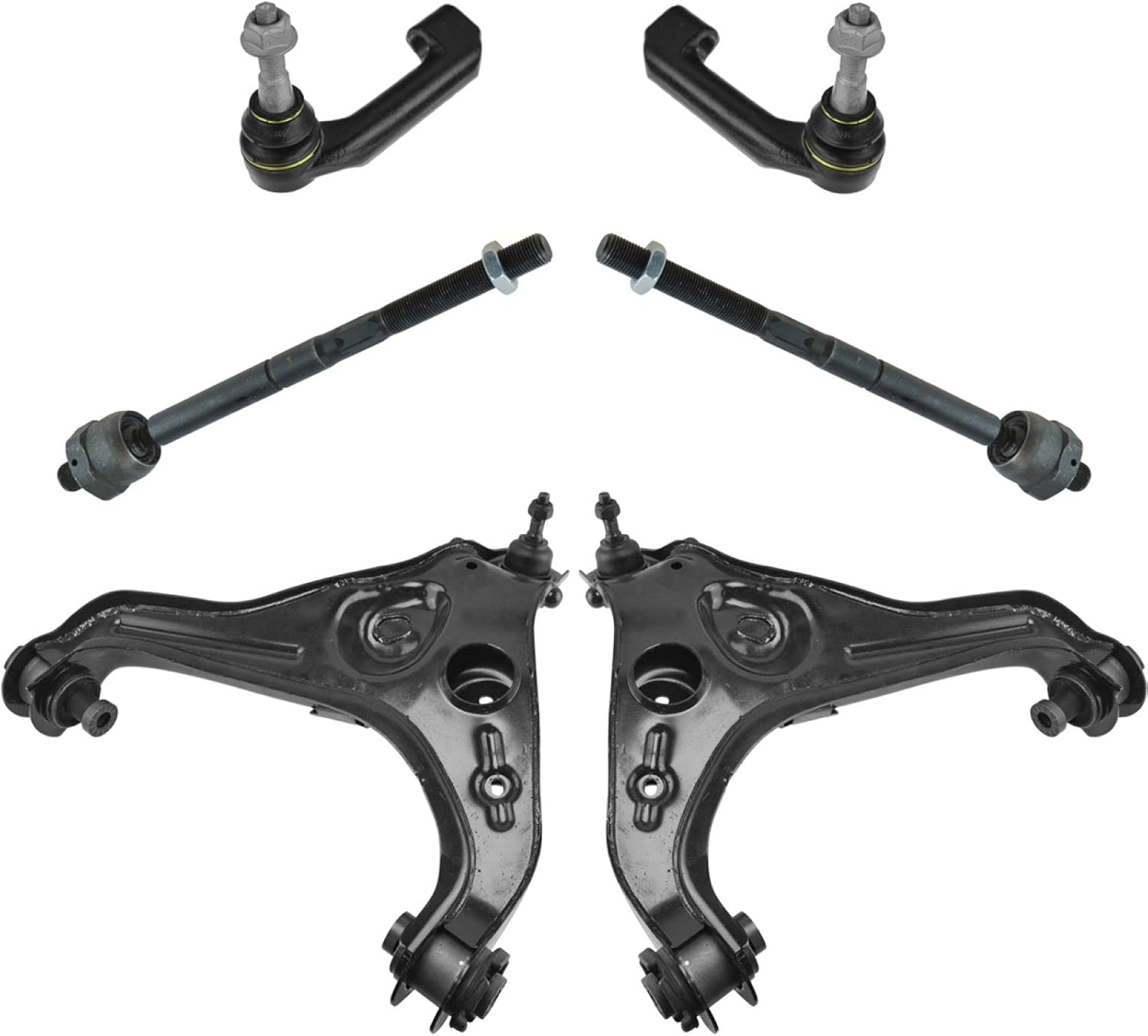 TRQ Front Steering & Suspension Kit Control Arm with Ball Joint Tie Rod Compatible with 2009-2013 Ford Expedition F-150 Lincoln Navigator