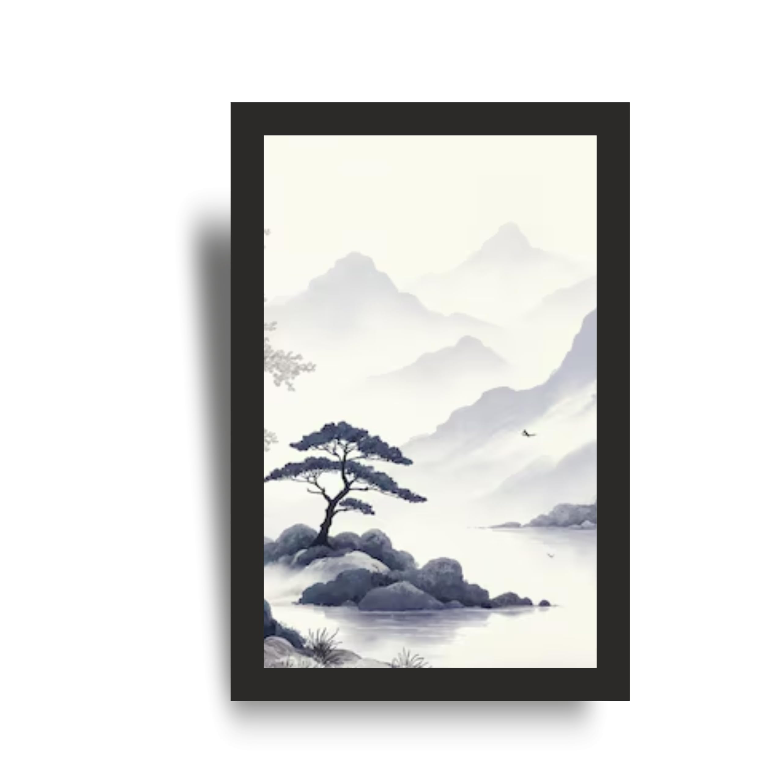 Monochrome Ink Landscape Wall Art Set of 3 – view 3