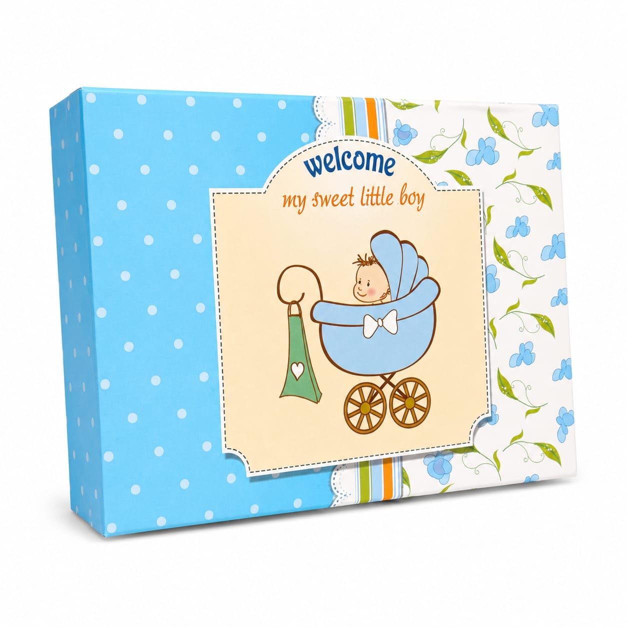 Baby Announcement Box for Boy | Premium Blue Baby Gift Box | Newborn Welcome Gift Packaging Box (Size: 5.5 × 3.75 × 1.5 Inches) 1
