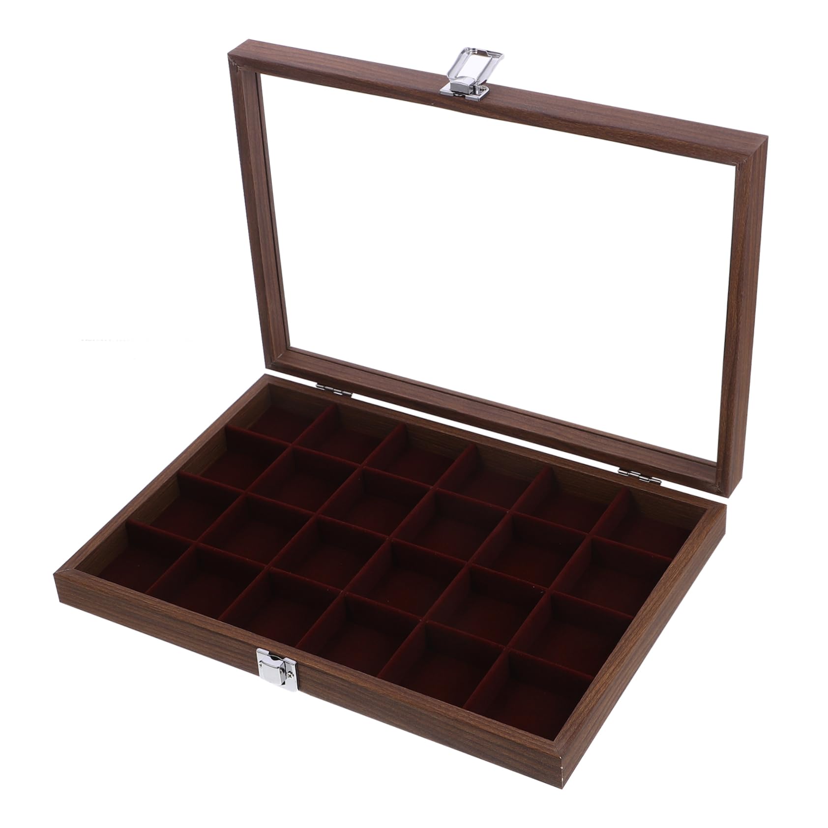 LABRIMP Caja De Almacenamiento De Té De Madera Con Tapa Transparente Organizador De Bolsitas De Té Con Compartimentos Para Decoración y Organización Cocina