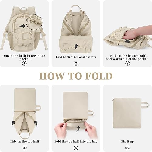 Miniatura 7 de ZOMFELT Mochila de senderismo para mujeres y hombres, mochila plegable ligera de 15 litros para viajes, mochilas de viaje pequeñas resistentes al