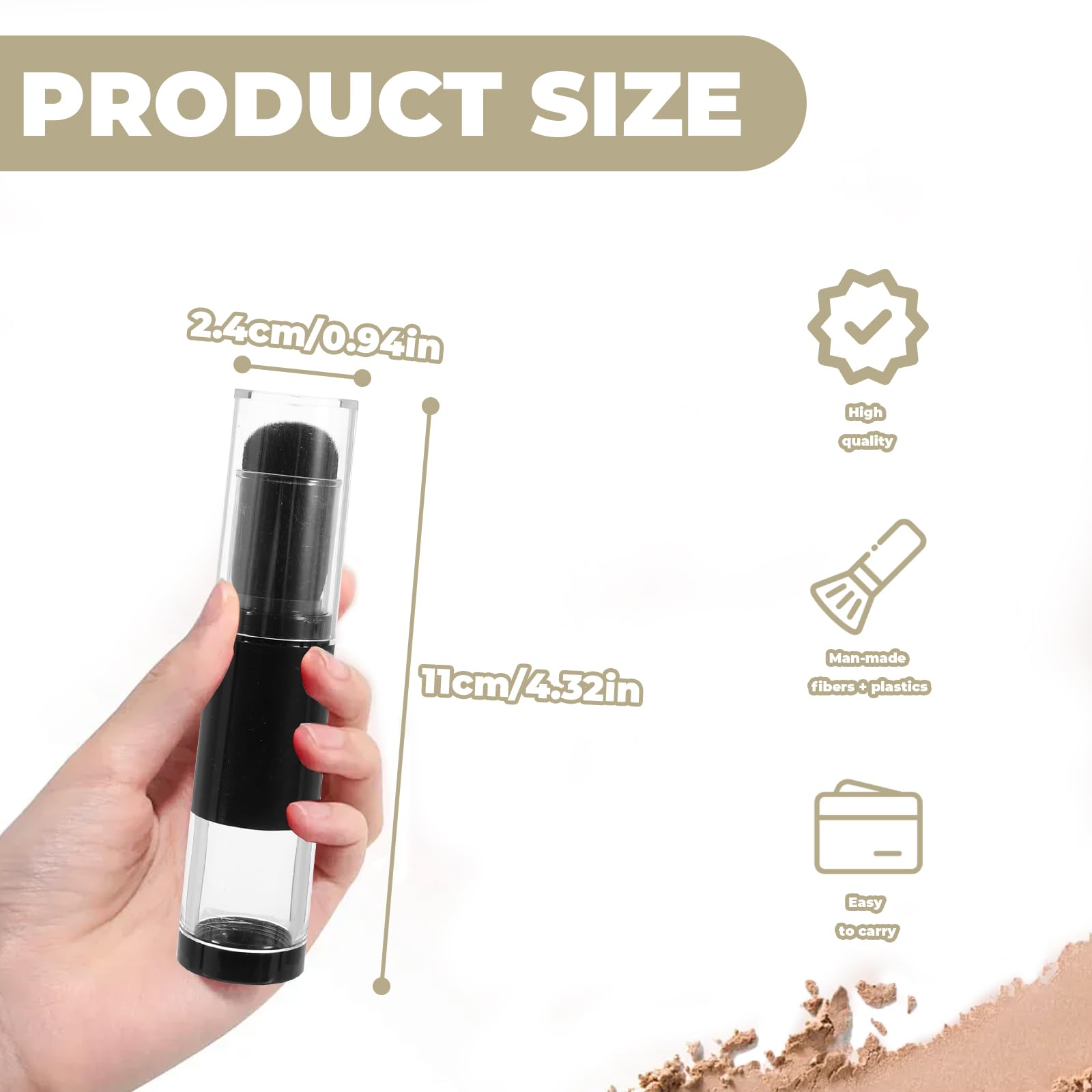 1Pc Helpful Refillable Powder Brush Ergonomic Handle Loose Unique Press-type Makeup Liquid Foundation for Powder Miss Blush Brush - Image 2