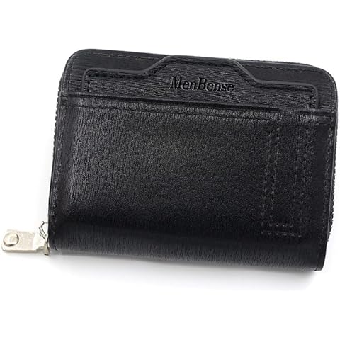 AMbaYZ Mens Wallet Genuine Leather, RFID Blocking Wallet,with 12 Credit Card Holders, Coin Pocket, 2 Banknote Compartments, ID Window,- Black and Brown (Color : Black) Cover