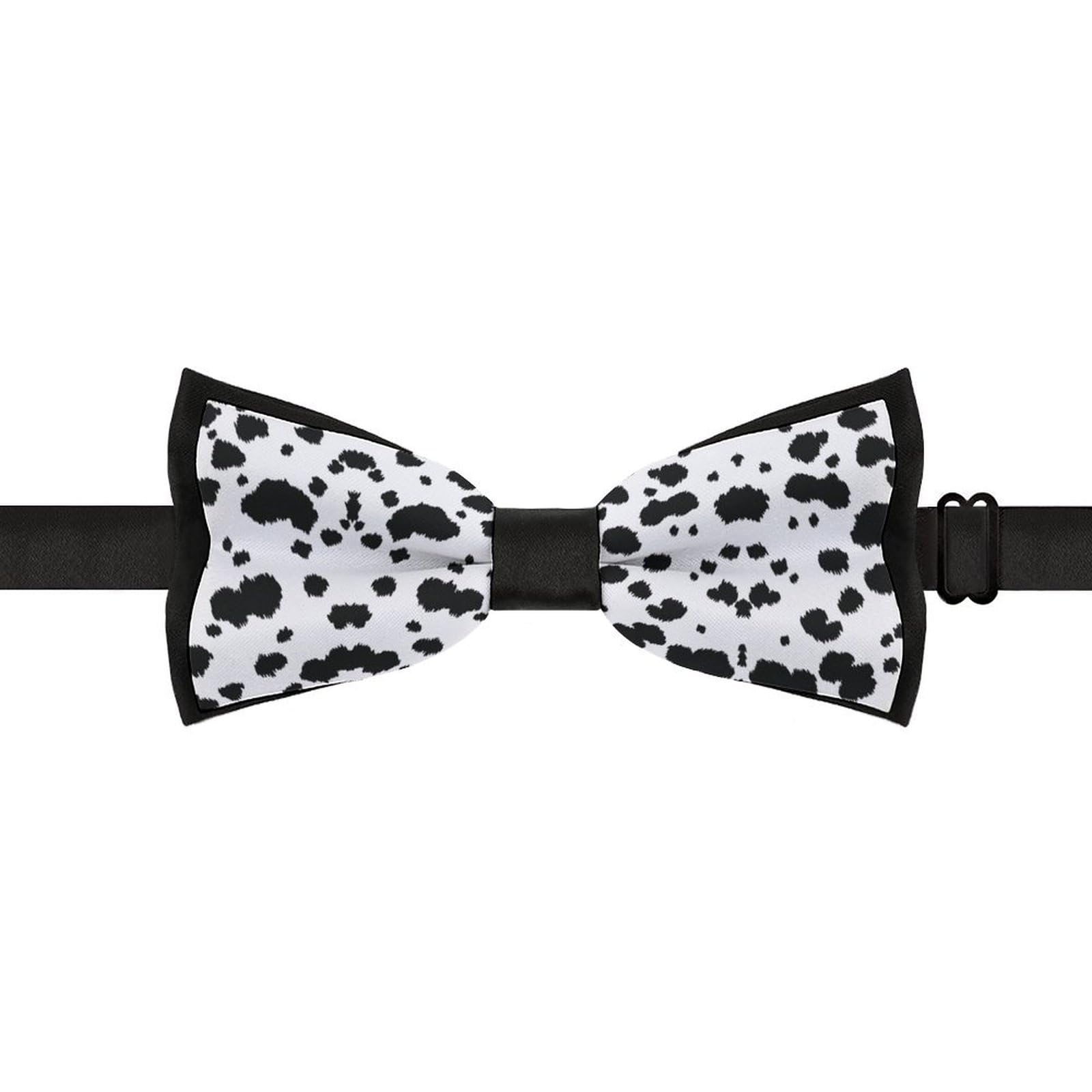 GoasNei Dalmatian Print Pattern Bow Tie for Men Adjustable Necktie Funny Tie Neck Ties for Weddings Party