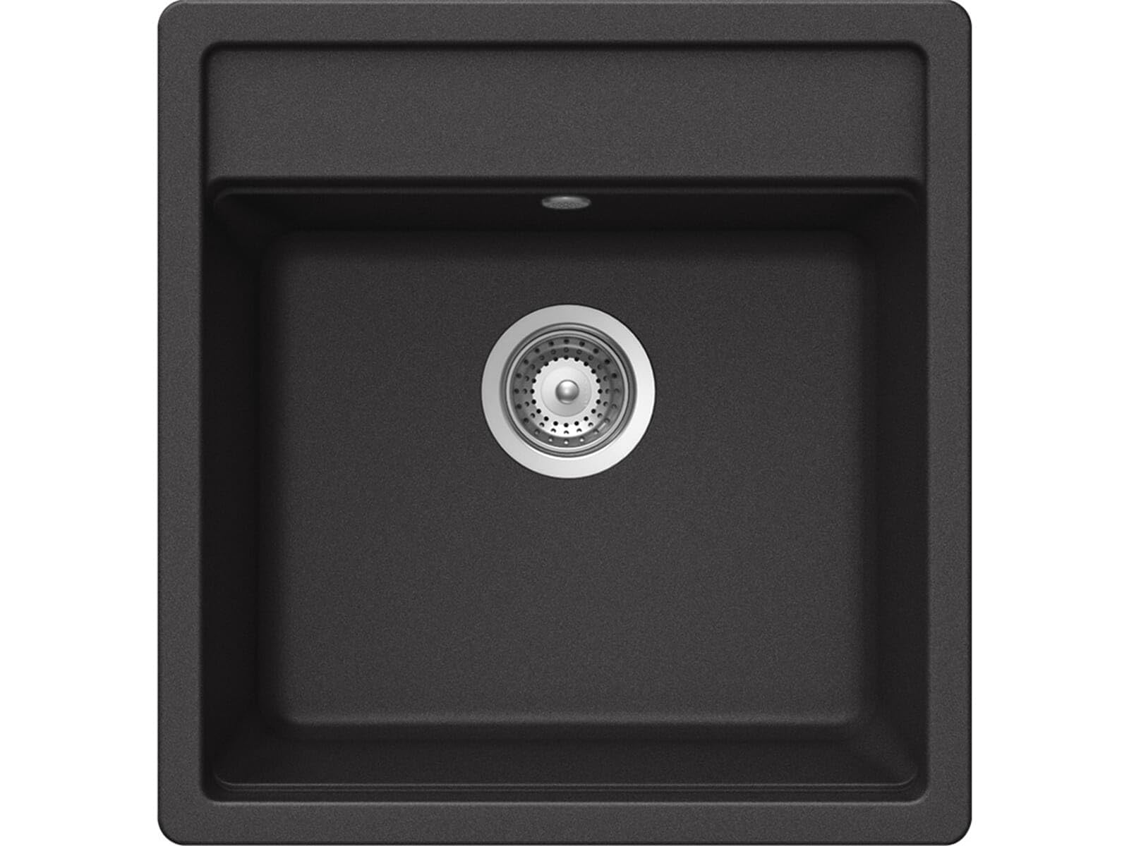SCHOCK Küchenspüle Nemo N-100S in Nero I kompakte Granitspüle für 50 cm Unterschrank I robustes, pflegeleichtes Cristalite I geräumiges Becken für mehr Komfort I Design-Spüle mit Excenterbedienung