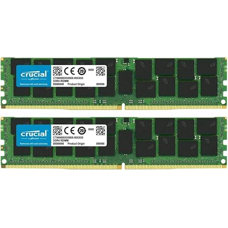 Crucial Bundle with 64GB (2 x 32GB) DDR4 PC4-21300 2666MHz RDIMM (2 x CT32G4RFD4266), Dual Ranked Registered ECC Memory