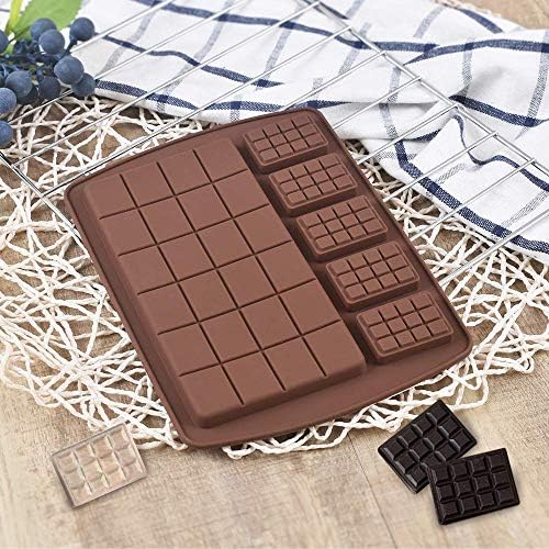 Newk Chocolate Silicone Molds, Break-Apart Candy and Energy Bar Silicone Molds, Pack of 6