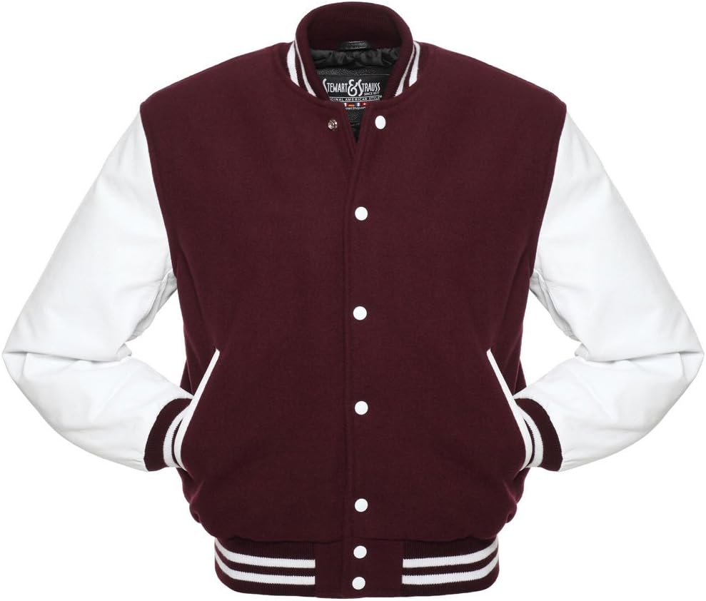 Stewart & Strauss Original Varsity Letterman Jacket Since 1977 (48 Team Colors) Wool & Leather XXS to 6XL - Image 2