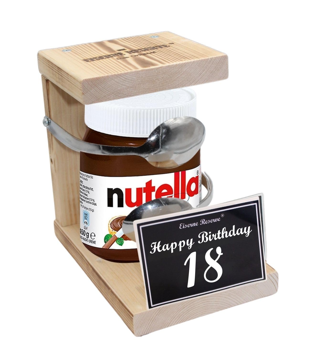 Eiserne Reserve Löffel Nutella Geschenkset 18 Geburtstag für Schokoladen Liebhaber