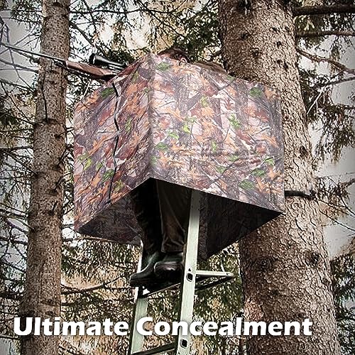Image of Hunting Tree Stand Blinds, 102 inch x 35 inch Universal Treestand Camo Blind Cover