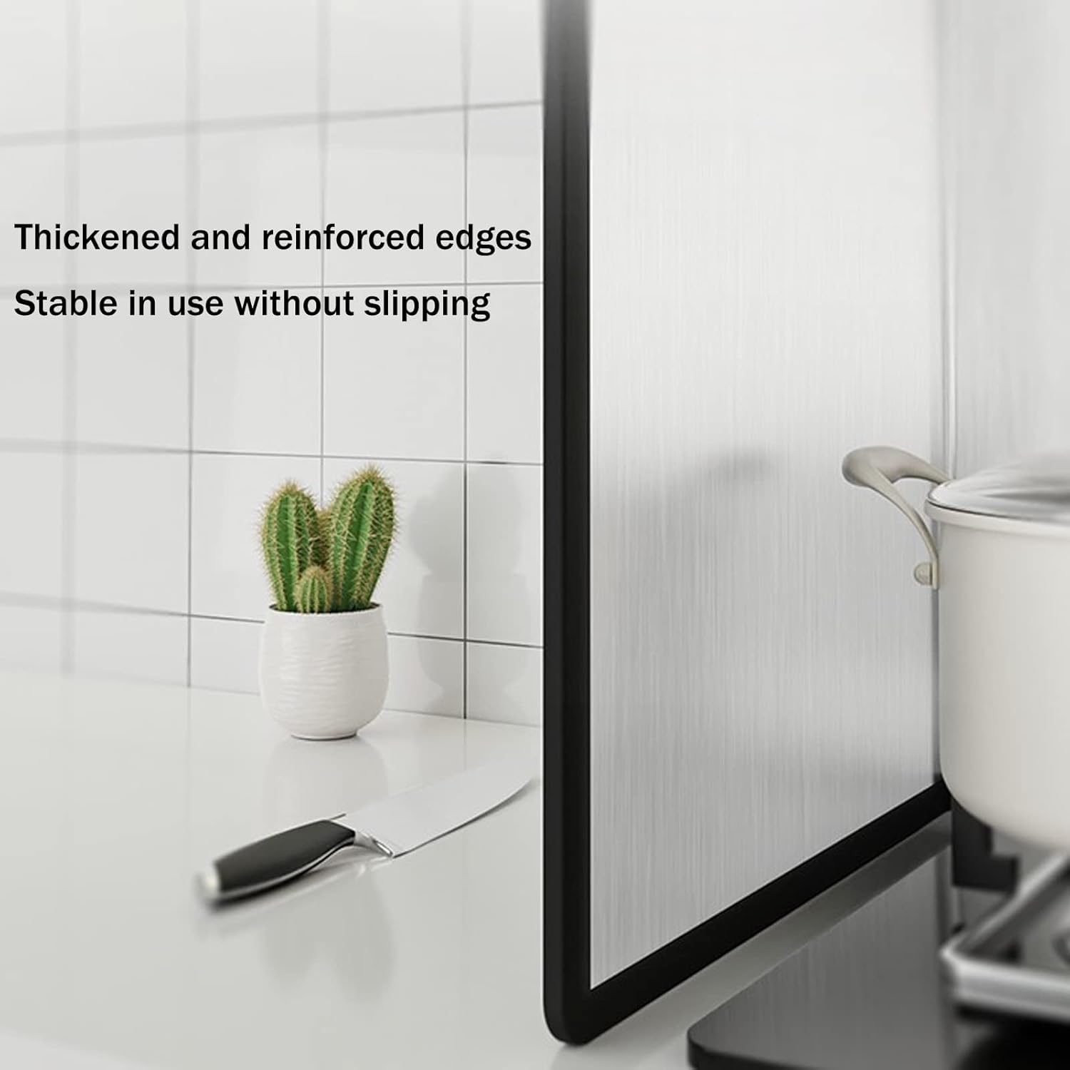 Folding Stainless Steel Stove Splatter Guard - Nonstick Grease Shield for Frying Oil & Backsplash Protection - Easy to Clean Kitchen Splatter Shield