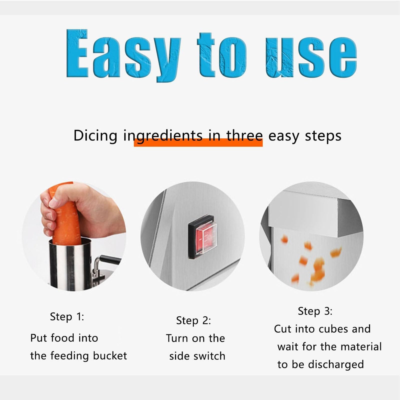 Cubettatrice Elettrica per Frutta E Verdura, Tagliaverdure, Taglia Verdure cubetti Elettrico, 200W Professionale Veggie Robot da Cucina con Stampi per Cubetti da 6/8/10/12/15 mm,220V