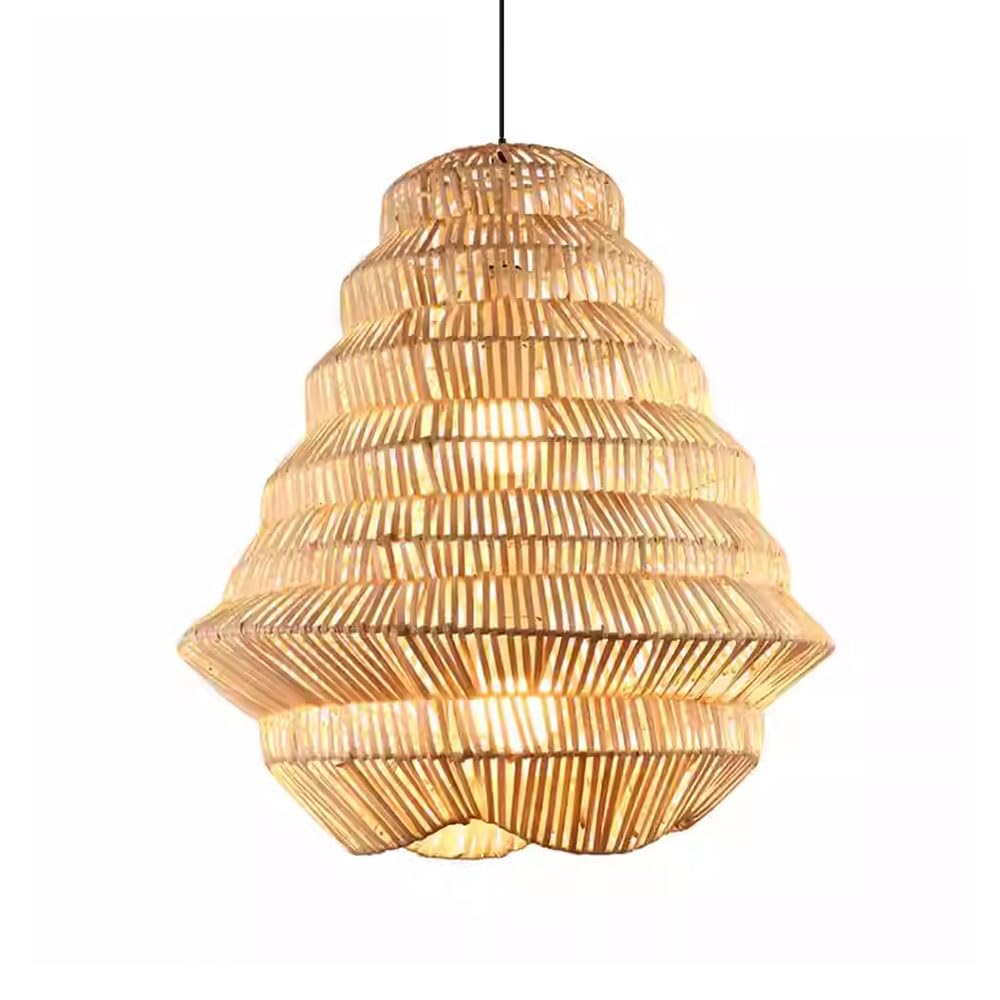LANTANB Large Bamboo Basket Hanging Lamp E26 Soft Lighting Natural Wicker Design for Bedroom Suspension Lamp Rattan Cage Fixtures for Living Room Dining Master Bedroom Indoor Nooks Decoration