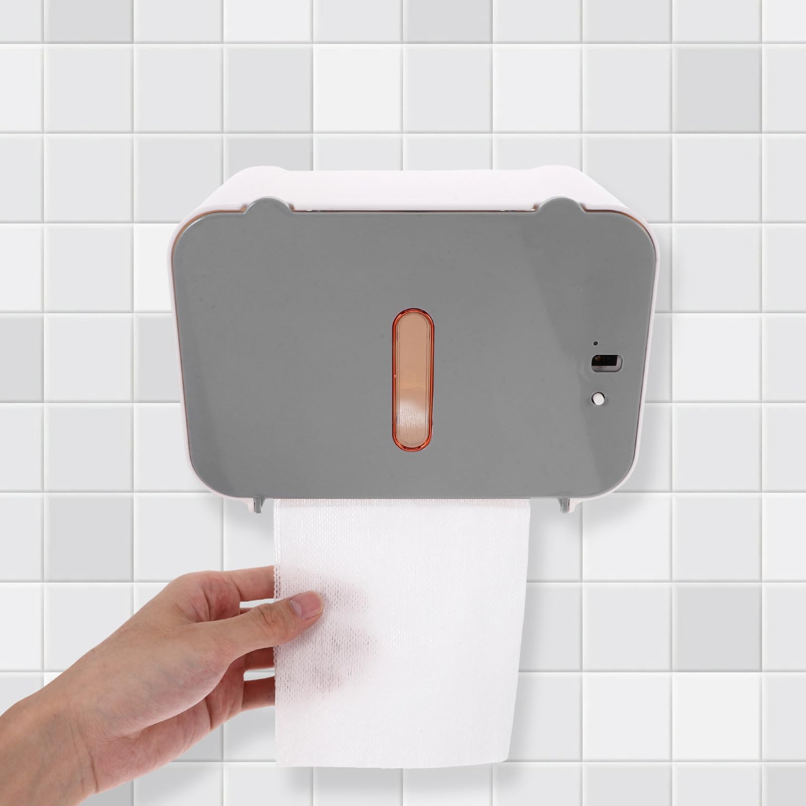 TOYANDONA Distributore Automatico di Asciugamani di Carta con Sensore Touchless in Abs e Metallo, Moderno ed Elegante, per Bagno e Toilette, Capacità per Pezzi