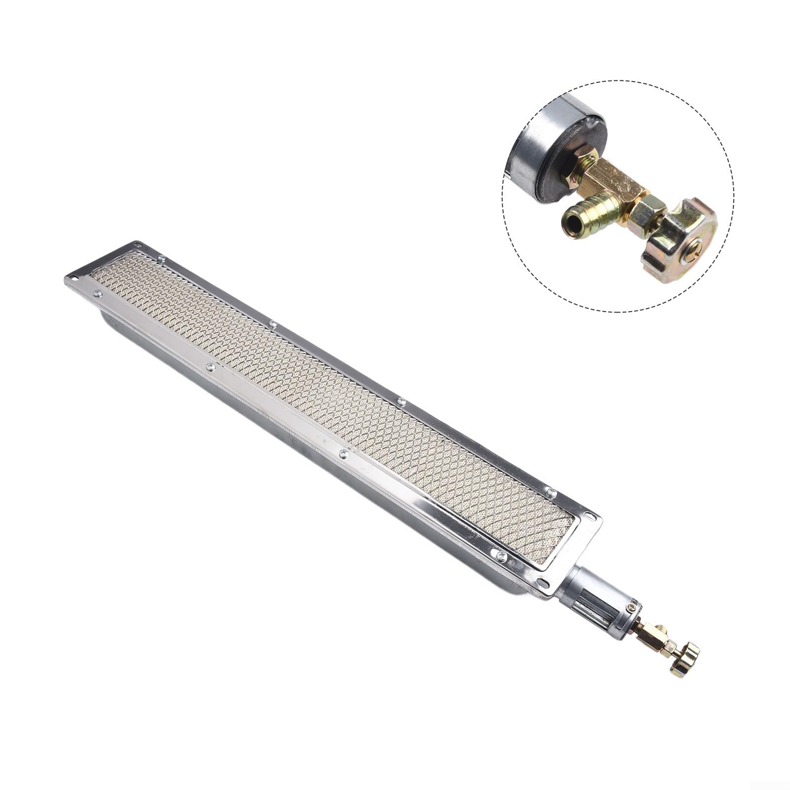 Quemador de cerámica infrarrojo para parrilla de gas de barbacoa, 41 cm x 8 cm, pieza de repuesto de calentador lateral de metal para cocinar al aire libre y secar alimentos (53 x 9,5 cm)