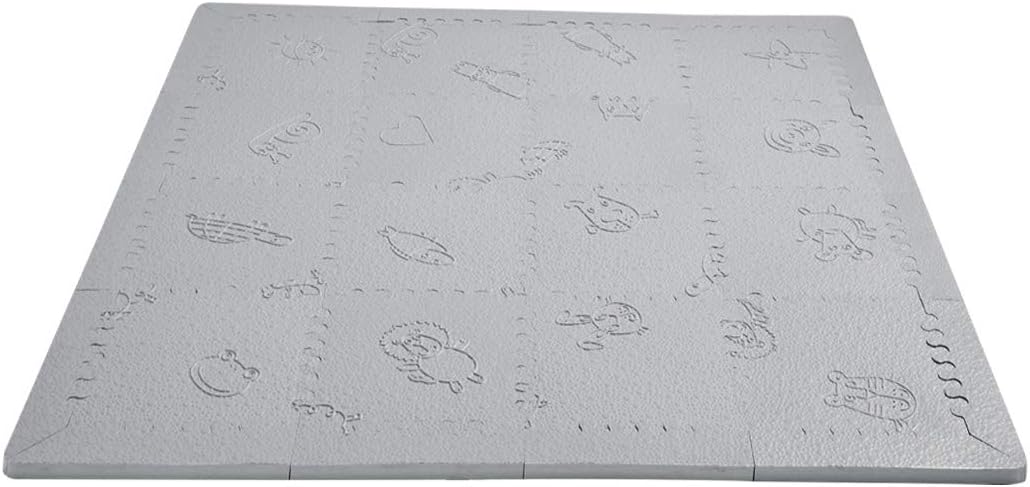 LuBabymats Mini - Alfombra puzzle de viaje para bebés, suelo extra acolchado de Foam (EVA). Medida: 110x110 cm. Color Gris