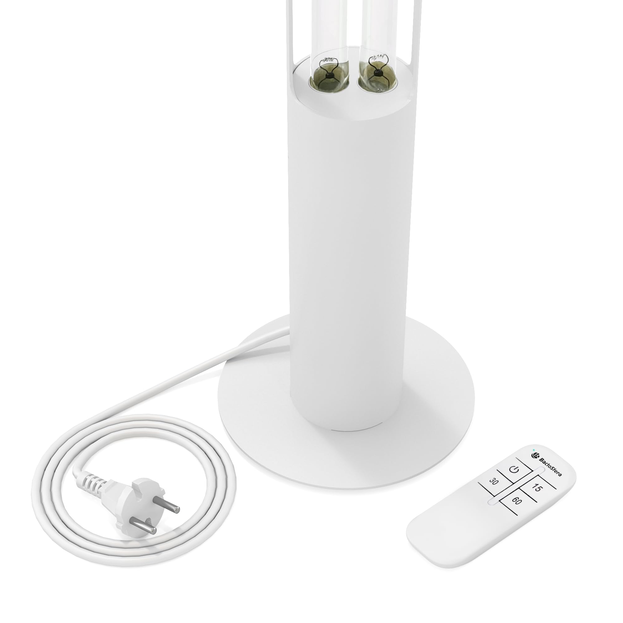 Lampada UV Germicida 360° U60 RC-TIMER +100% 60W Senza Ozono con Telecomando e Timer - Sterilizzatore UV a Luce Ultravioletta 254nm, Lampada al Quarzo 9.000h, Antivirus per Casa, Ufficio