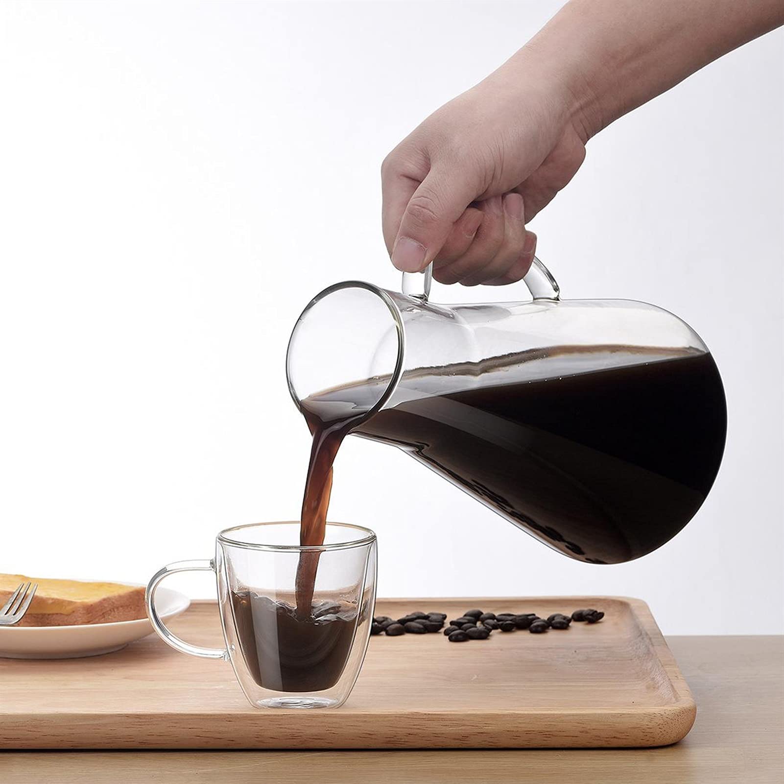 QINGGANGLING999 Kaffeekannen Kaffeekanne 1.6L Kaffeemaschine Wasserkocher Kaffeebrauer Kaffee Tee Zubehör für Home Kitchen Bar Hotel Restaurant Perfekt Für Kaffee Liebhaber Teekannen