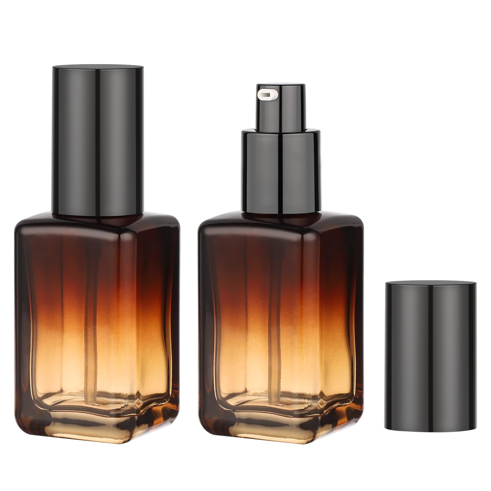 Amazon.co.jp: Segbeauty 小分けボトル 30ml 2本セット 茶色 ガラス製