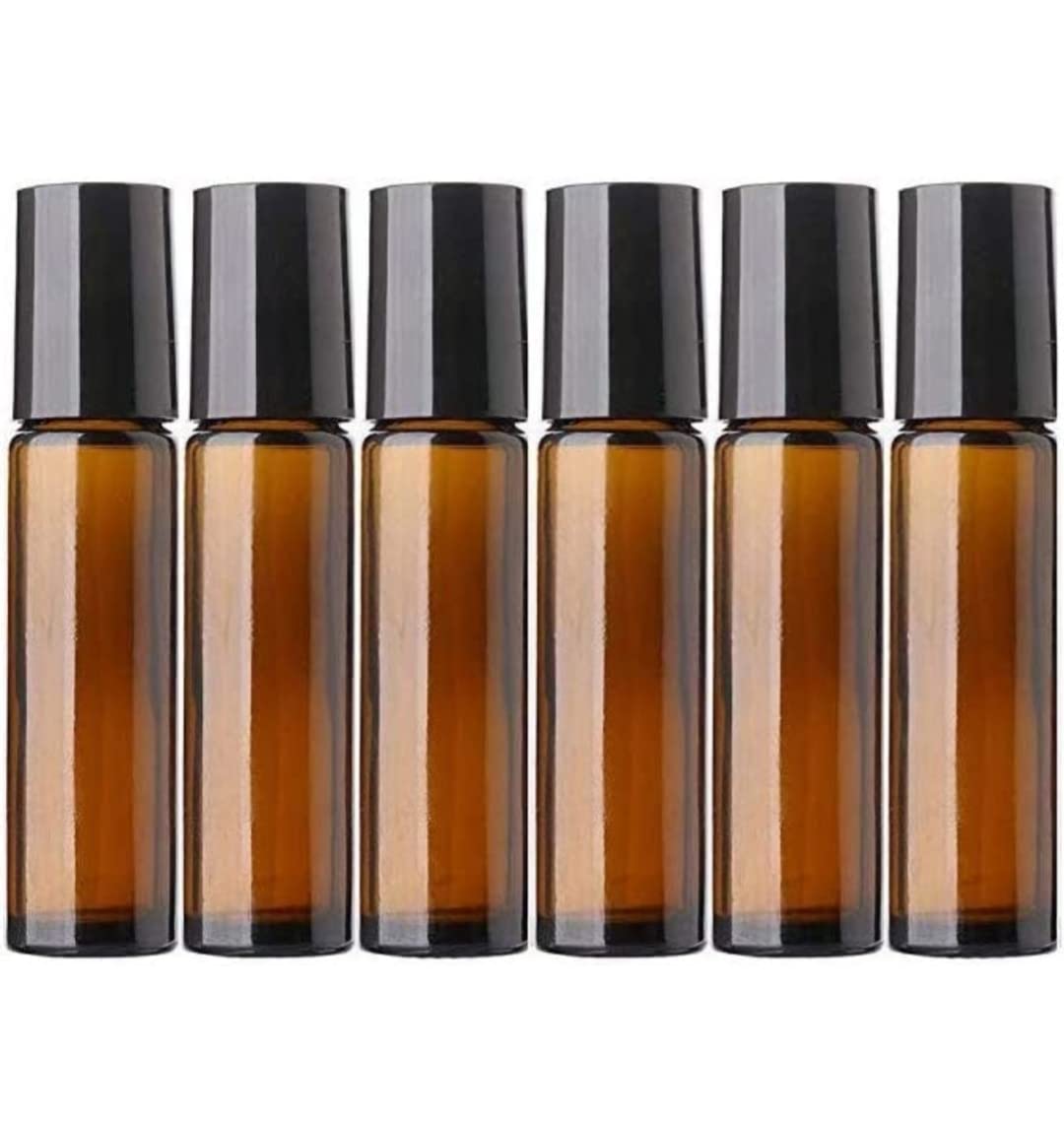 Charming Aura - Classic Amber Glass Roll on Bottles with Stainless Steel ball for Essential Oils, Perfumes, Lip Balms, Aromatherapy | Refillable, Reusable & Travel Freindly Leakproof -10 ML Pack of 6-image-33