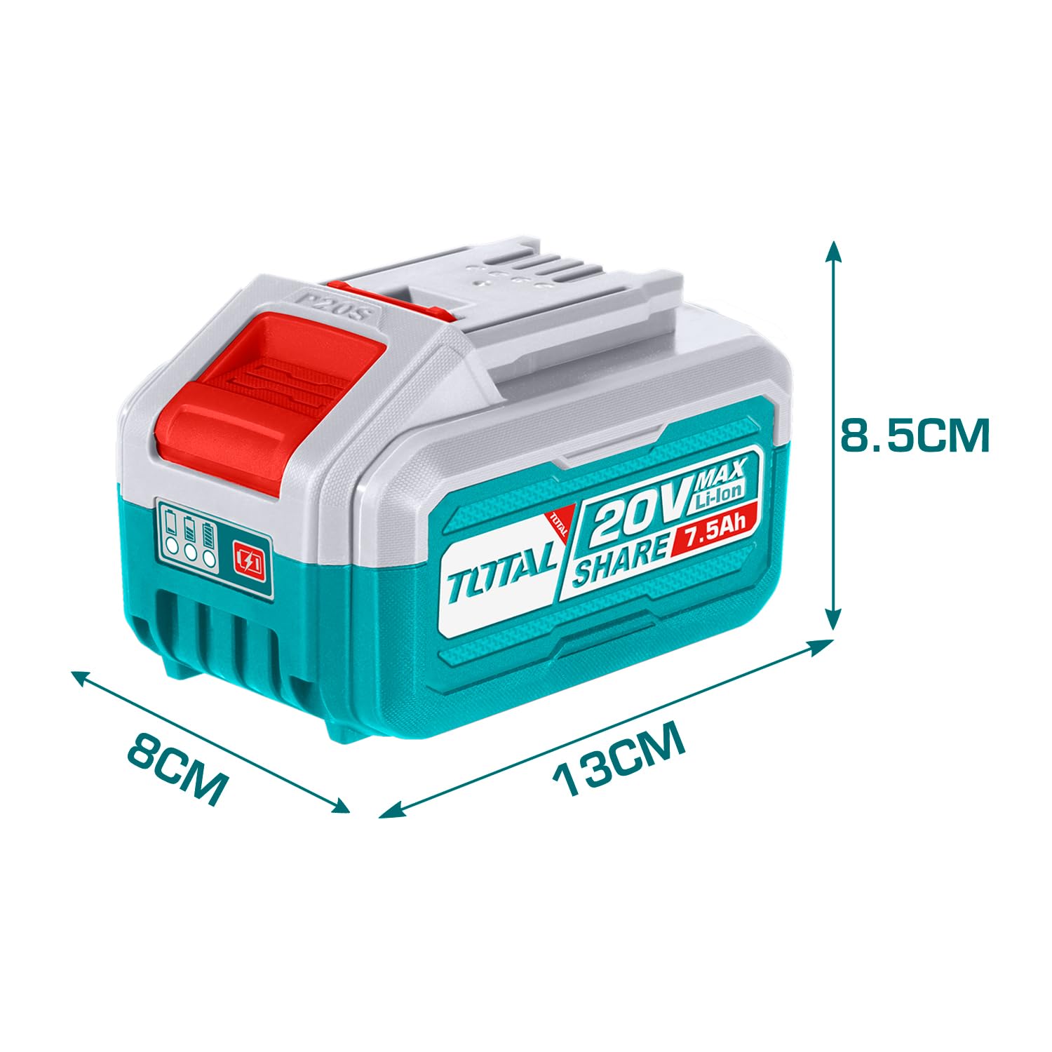 Batteria agli ioni di litio 7,5Ah, 20V/P20S/INDUSTRIAL (TFBLI2075) Indicatore LED di alimentazione, Adatta per più utensili P20S