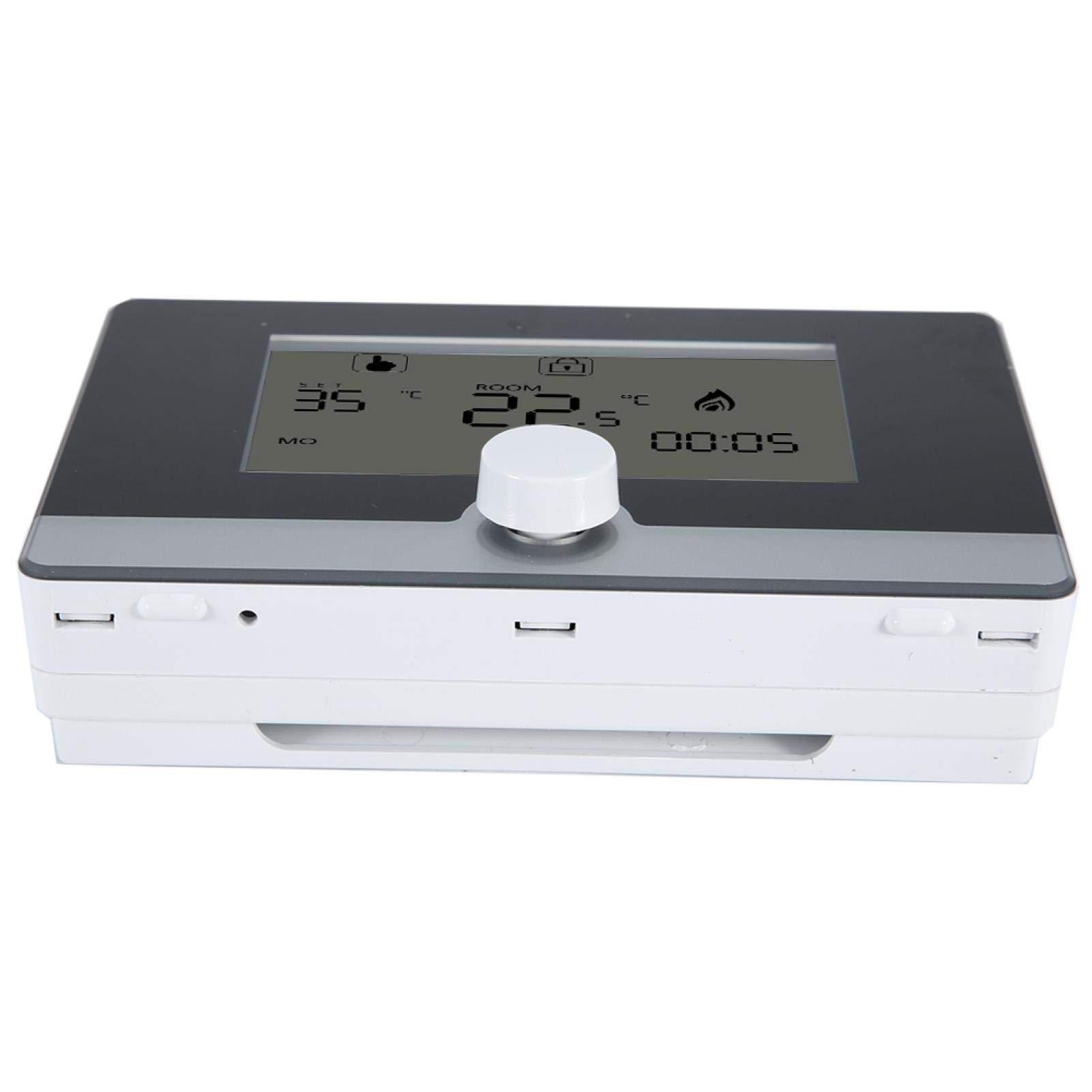 Termostato Digitale Programmabile, Termoregolatore per Caldaia Sospesa Sistema di Riscaldamento 2 Batterie AA 1.5V (Non Incluse)(Nero)