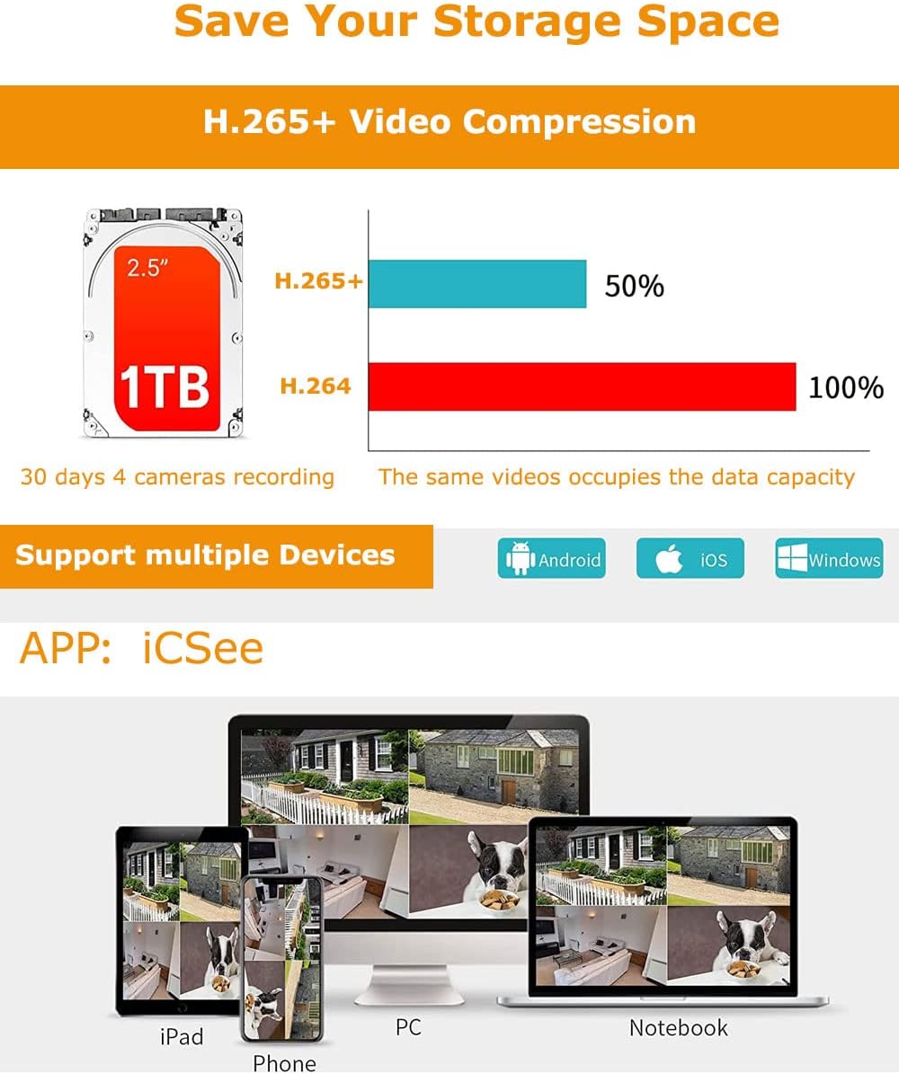 LOYALTY-SECU H.265+ video compression and multi-device access