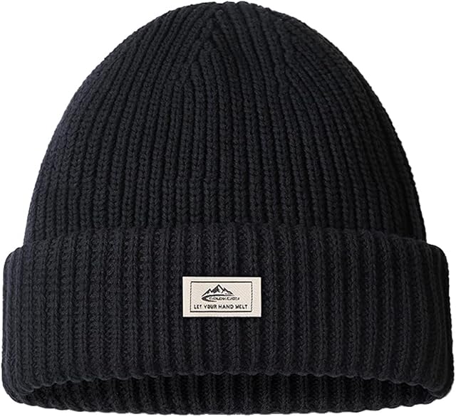 Augcomre Beanies for Men Black Skullies Knit Winter Stocking Hats Balaclava Skull Cap
