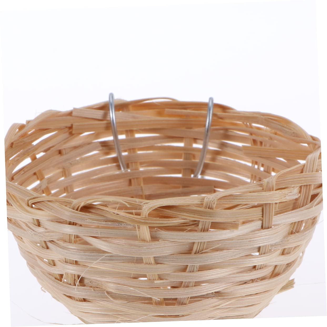 BCOATH 6Pcs Natural Bird Nest Hanging House for Parrots Handmade Pet Sleeping Bed with Hooks and Bird Breeding Nest for Birds Like Canaries and Larks