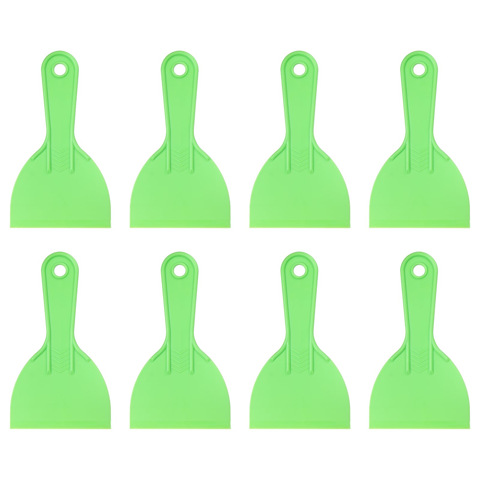 sourcing map 8pcs Putty Scraper 3.94" Plastic Flexible Putty Knives Disposable Paint Spreader Cleaner Tool for Spackling, Patching Painting Repairing, Green