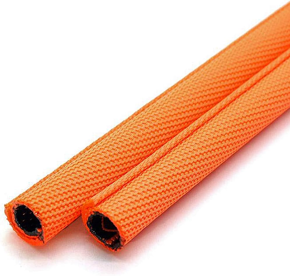 Electriduct 1/2" Double Layer Self Closing Braided Wrap Sleeve Cable Management - 25 Feet - Orange