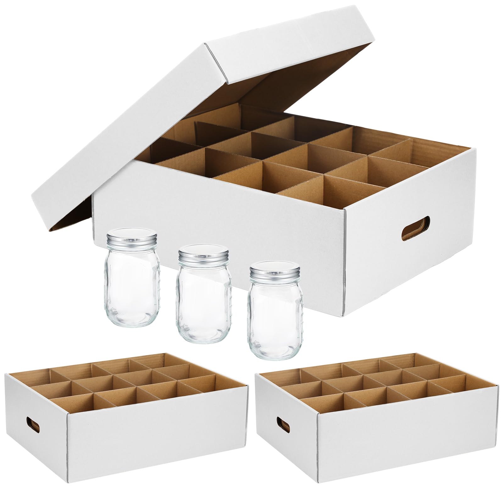 3 Pieces 16 oz Regular or Wide Mouth Mason Jar Storage Box