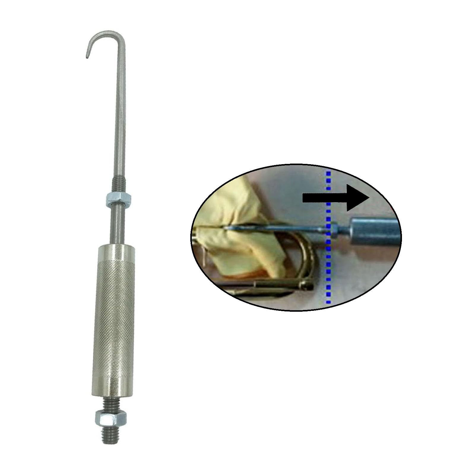 TUOREN Trumpet Repair Tool Tuning Pipe Hook Puller Tool for Repairing Rusted Tuning Pipe, Brass Instrument Tuning Slide Puller Repair Maintenance Tool