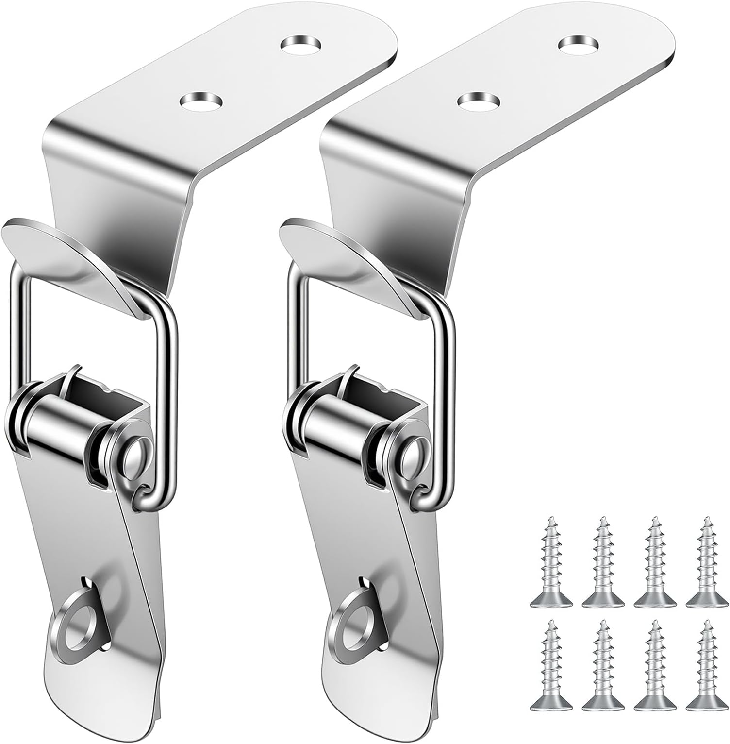 90-Degree Angle Latch 2 Pcs Stainless Steel Spring Loaded Toggle Latch Tool Box Hood Locks with Screws for Box Cabinet Door Barn