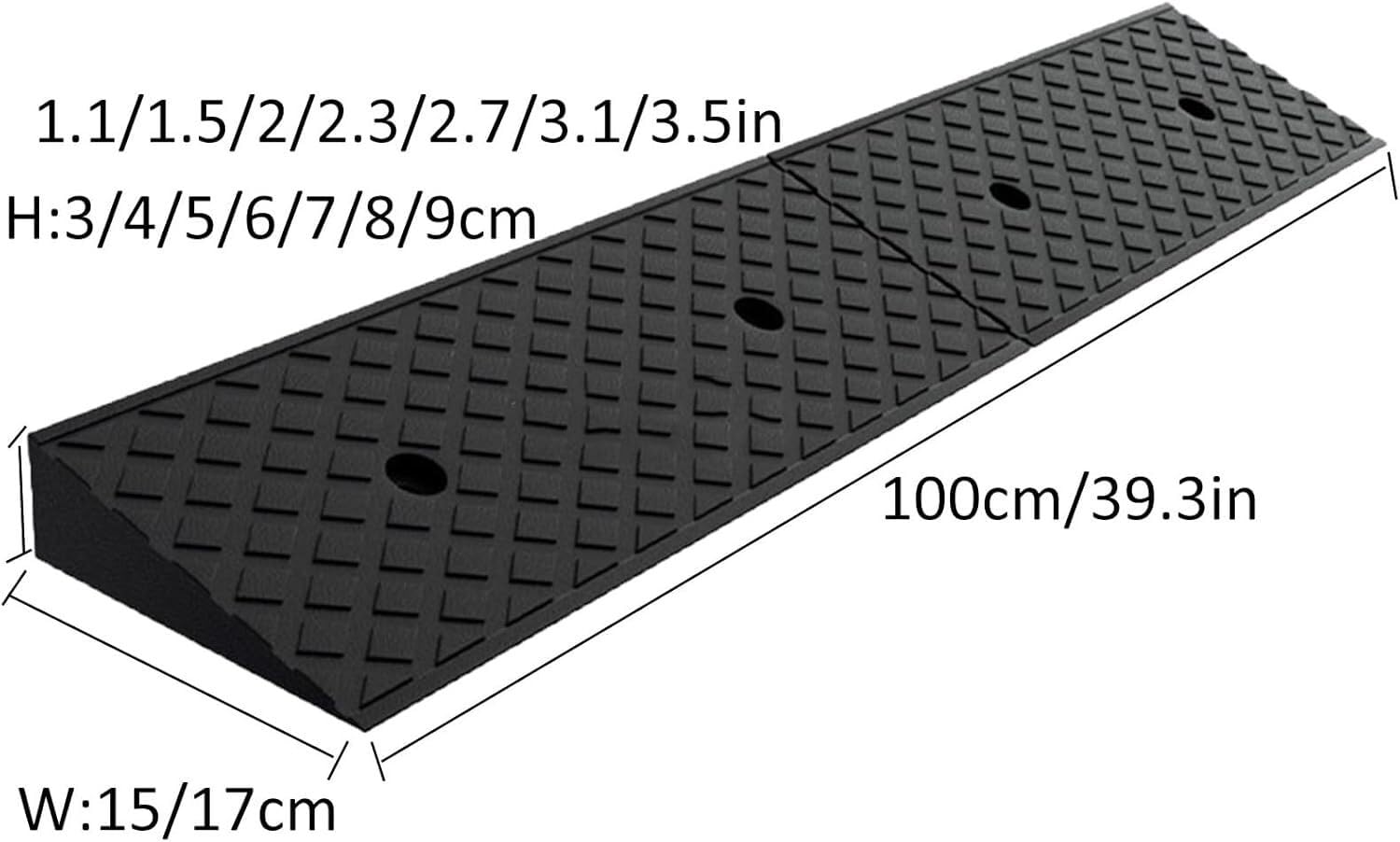 Samochód, motocykl, rampa załadunkowa i rozładunkowa, ciężarówka, samochód dostawczy, pas ruchu, krawężnik gumowy, rampa(15 * 4cm/6 * 1.5in)
