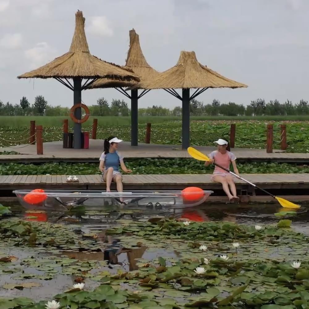 2 Seats for Adult Clear Transparent Touring See Through Kayak/Kayaks/11 Fit for Pool, Clear River/Lake/Beach/Bay/Calm Sea/Spring/Photography/Have Fun