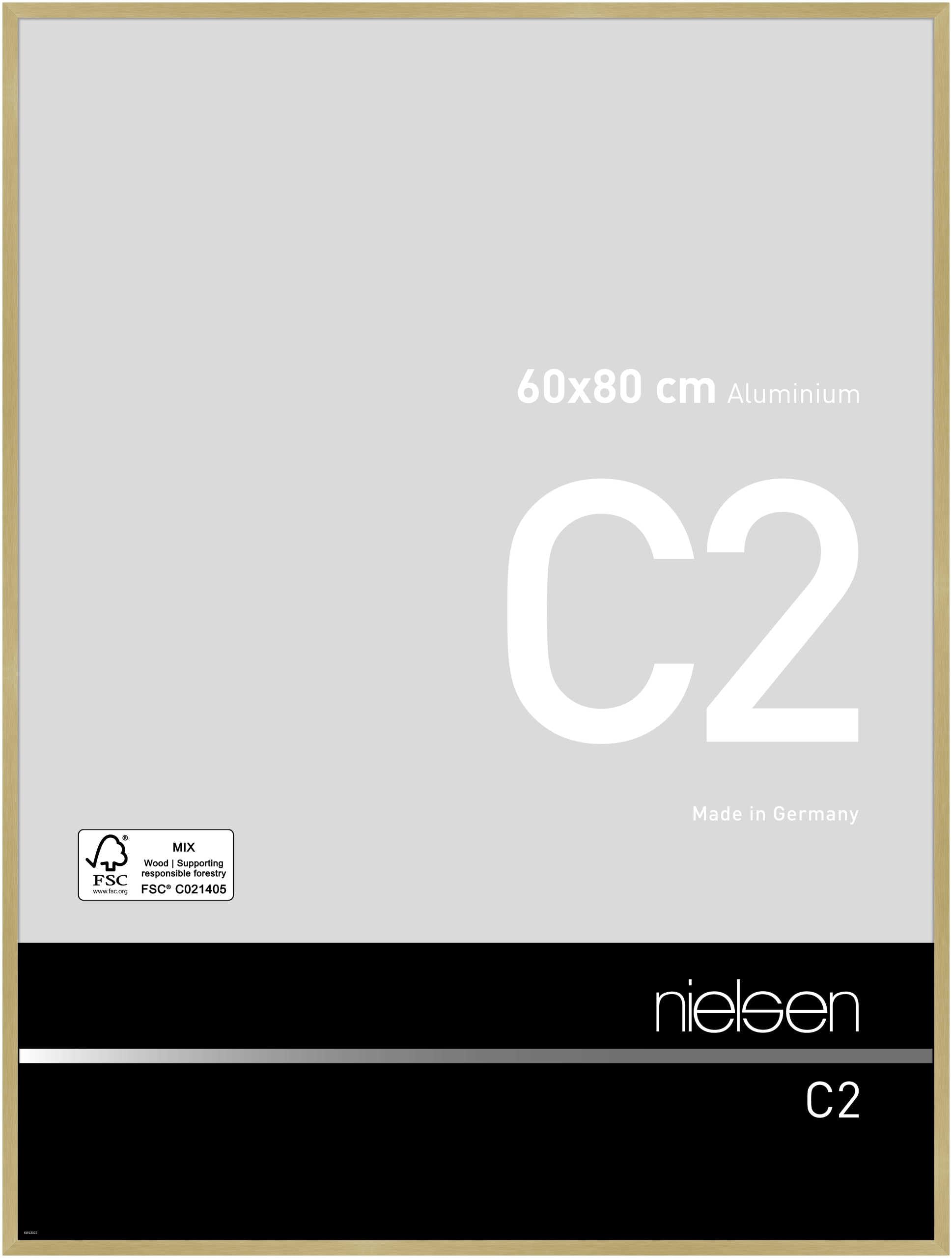 Nielsen Soft Gold Aluminium Picture Frame C2, 60X80 Cm, Soft Frosted Gold