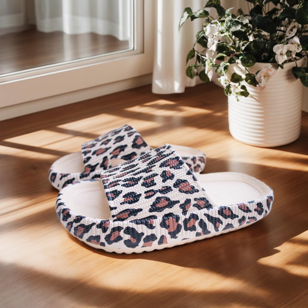 Badeschuhe Jungen Mädchen Badelatschen Original Slippers Leopard Wolken Slipper Badeschlappen Cloudyzz Schlappen Hausschuhe Kinder Home Slippers rutschfeste Pantoletten Sommer Strand Schwimmbad