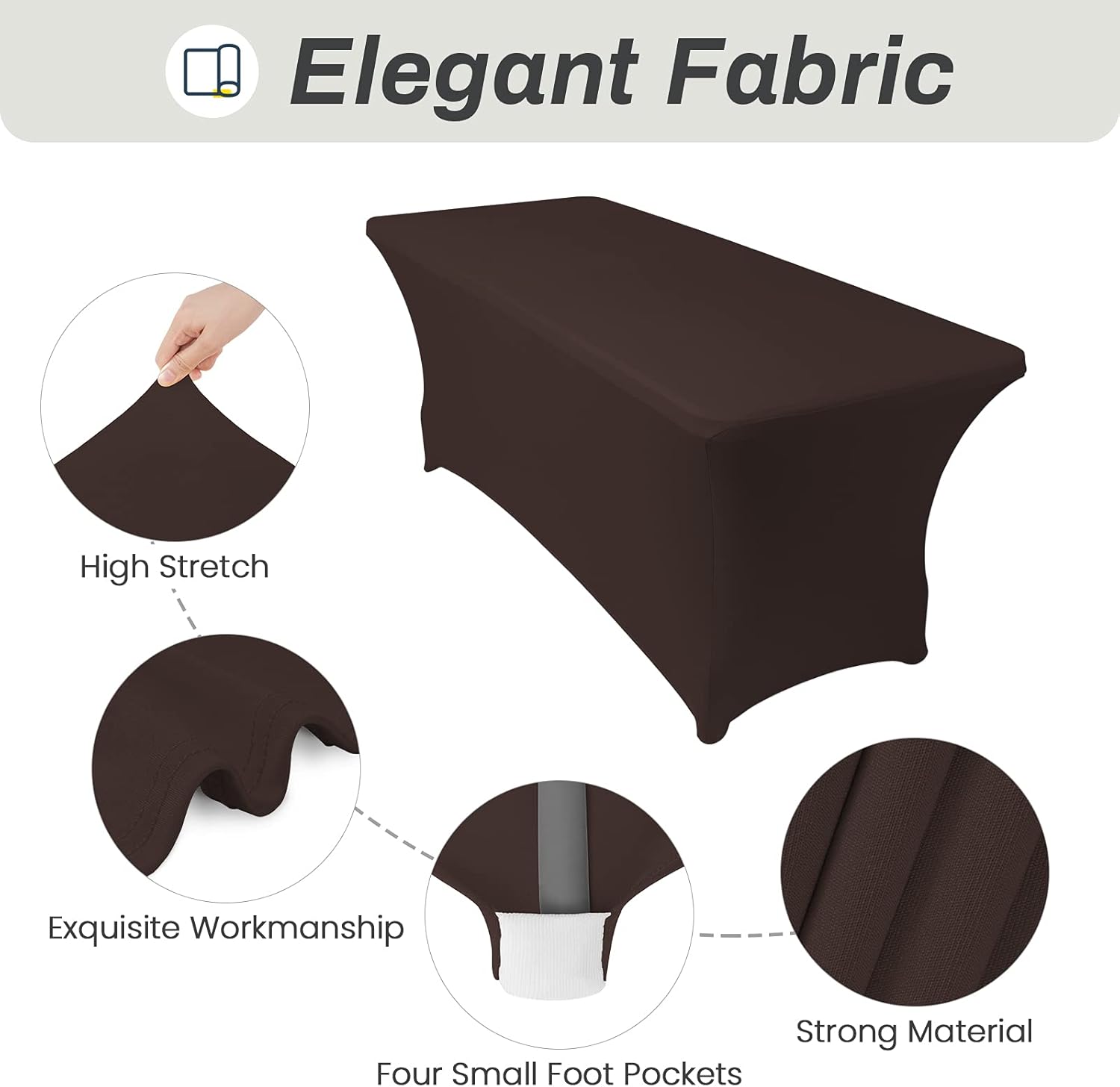 Asnomy 6Ft Table Cover Table Cloths for Parties Spandex Party Patio Fitted Table Covers for 6 Foot Tables Rectangle Tablecloths in Bulk for Wedding(Black) : Patio, Lawn & Garden