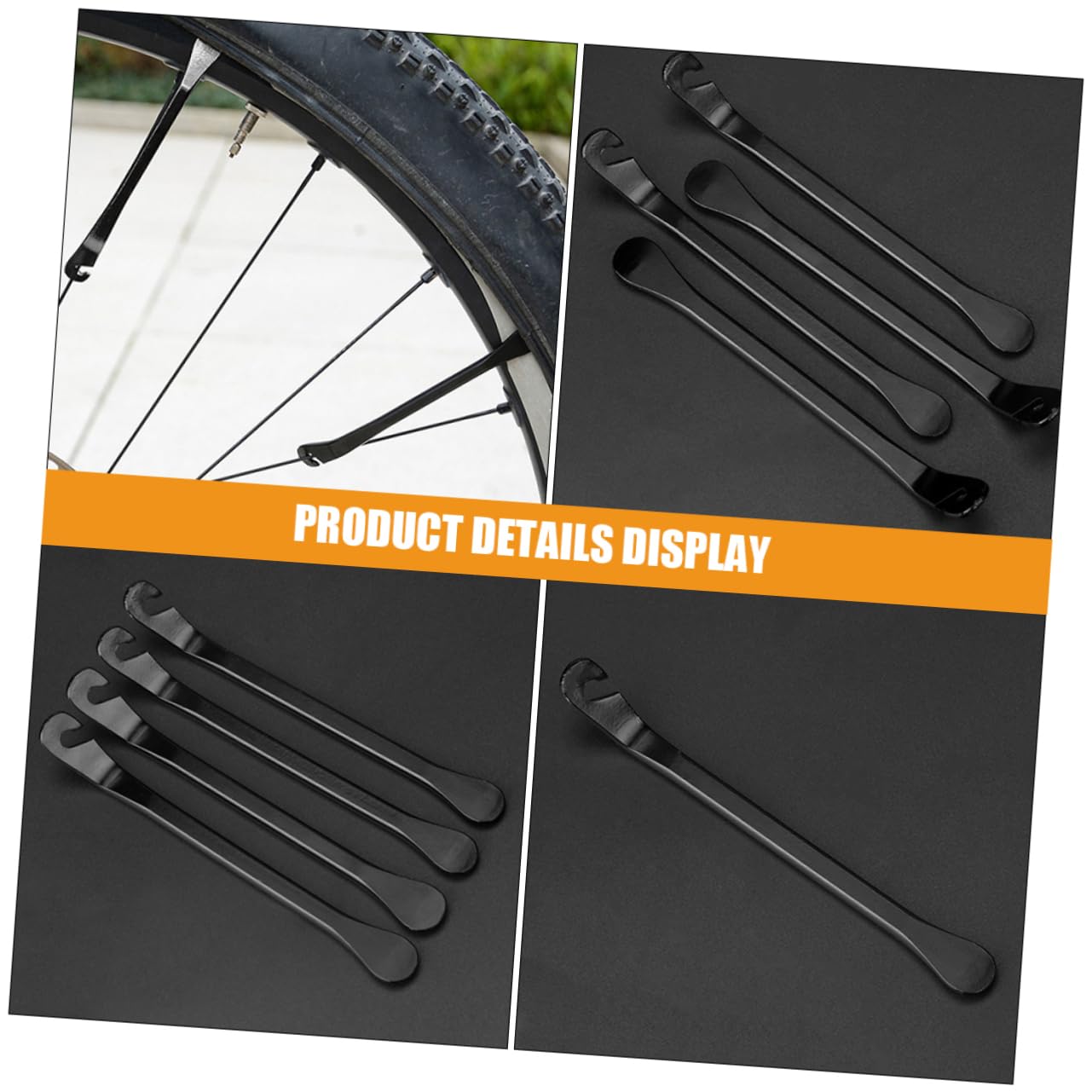 Sosoport Outil De Réparation De Pneus Vélo De Montagne Outils De Pneu Outils De Démontage De Pneus Leviers Outils De Vélo Levier De Pneus De Vélo Dissolvant 45 Acier Noir