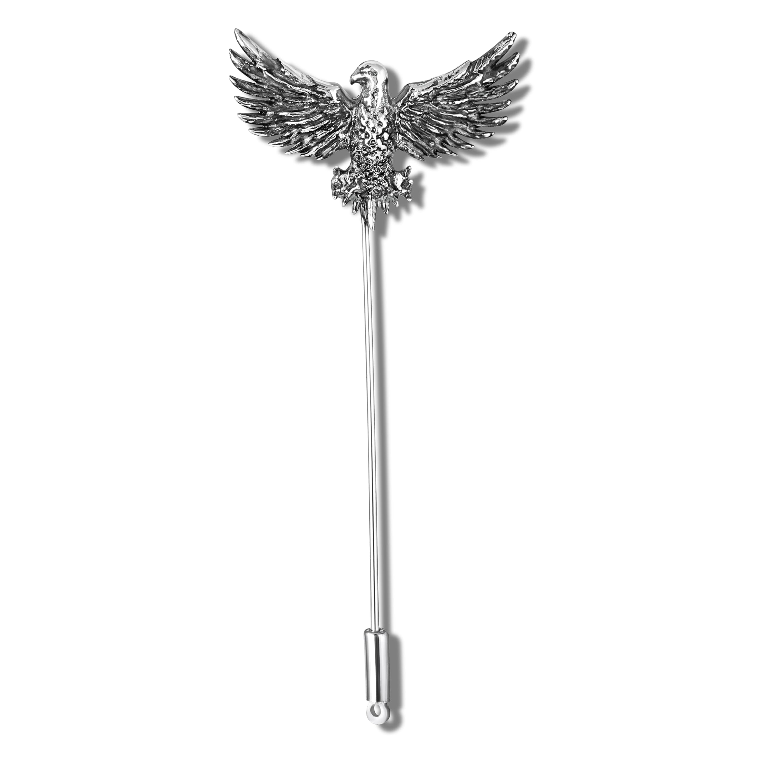 Premium Golden Eagle-Shaped Mens Brooch Lapel Pin with Antique Rhodium Plating for Coat, Blazer, Jodhpuri (BP1101245R)