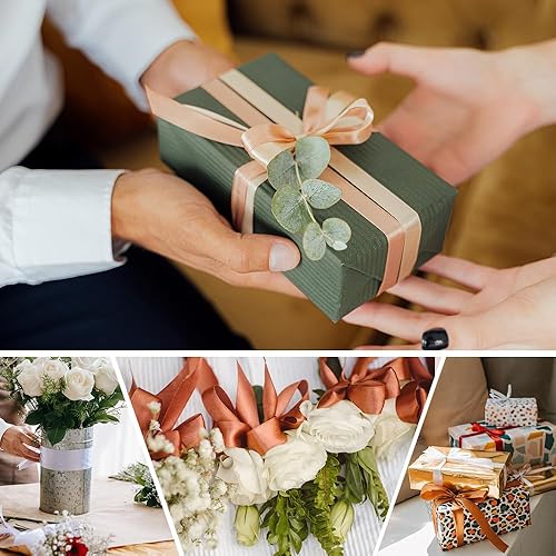 Miniatura 6 de Cinta de satén de poliéster de una sola cara de 1-12 pulgadas de ancho x 100 yardas, perfecta para bodas, envoltura de regalos, fabricación de lazos