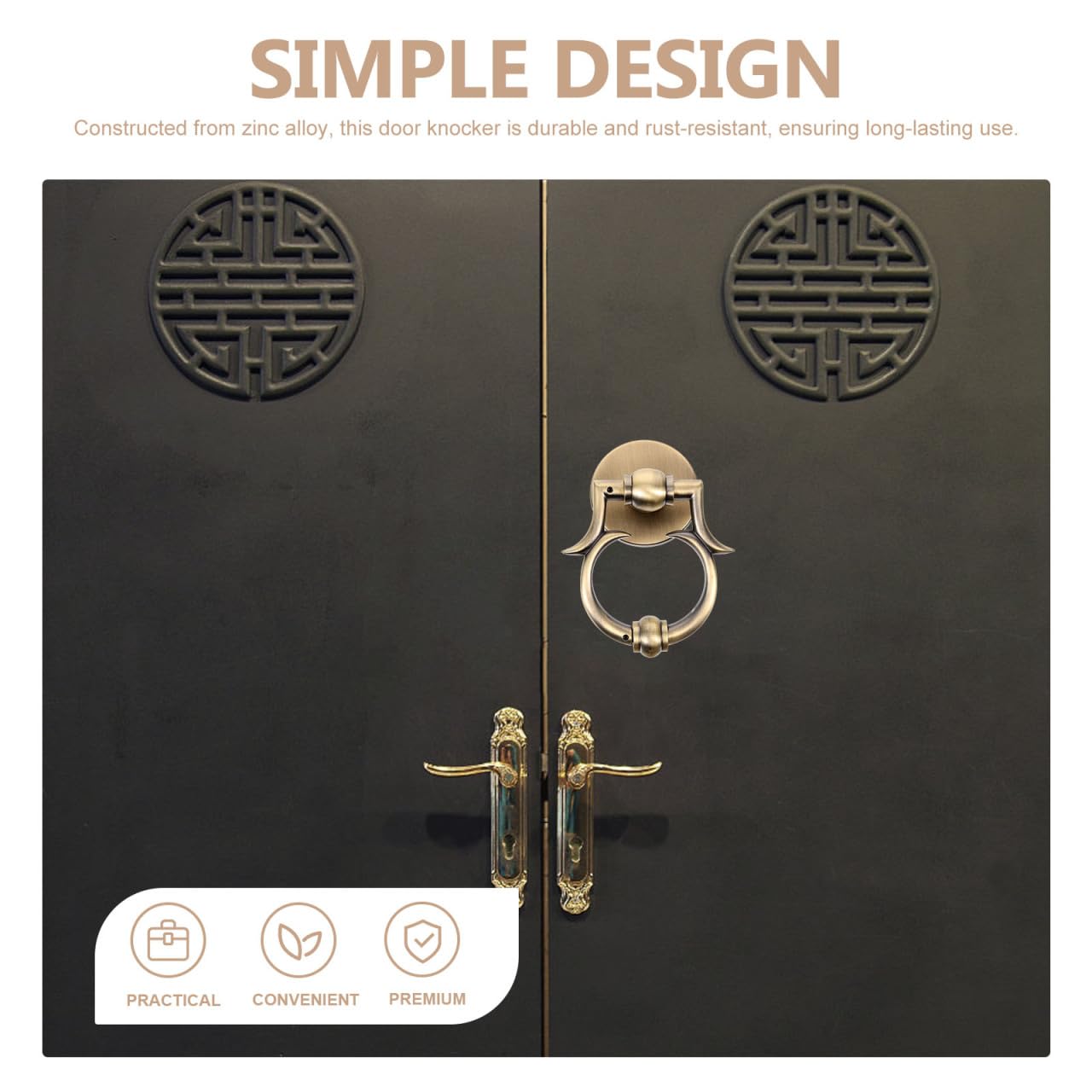 Angoily Heurtoir De Porte Rond En Alliage De Zinc 13X12X3Cm Style Européen Décoration Entrée Maison Moderne Résistant À La Rouille Facile À Installer
