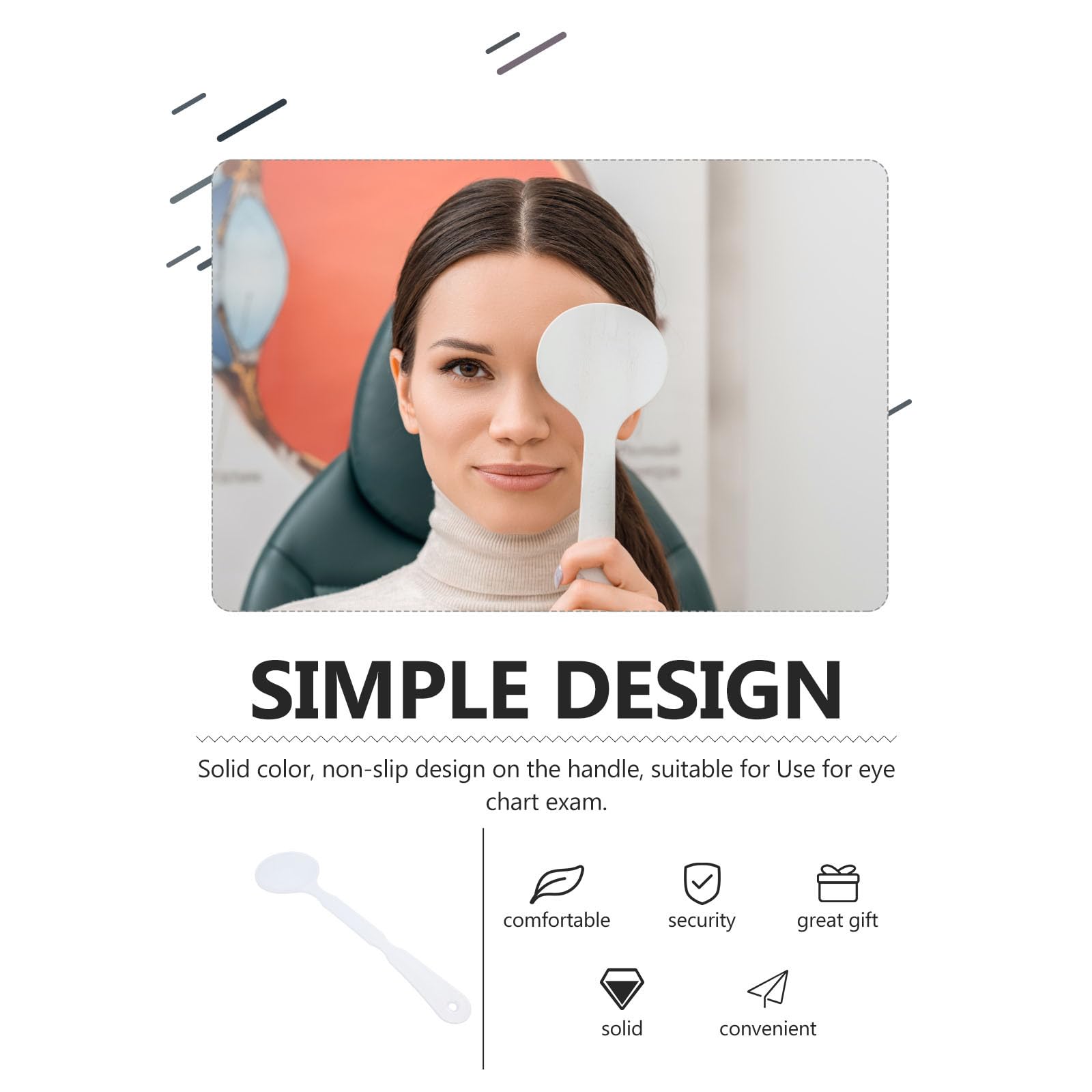 Exceart Occluseur oculaire portable professionnel en plastique blanc satiné pour test de vision