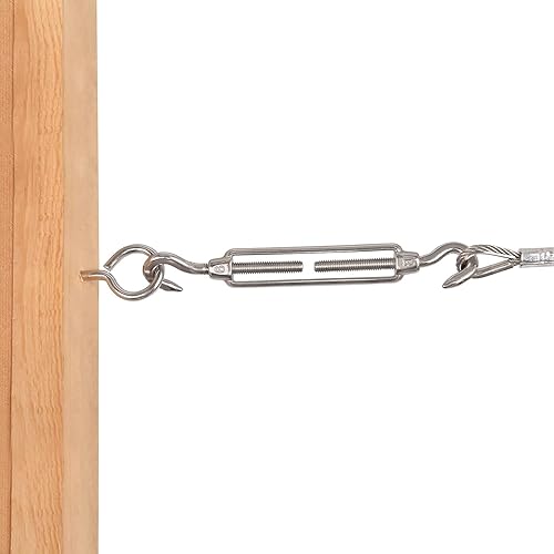 Miniatura 6 de SHONAN - Tornillos de ojo de acero inoxidable de 2.75 pulgadas para madera, 16 ganchos de ojo de tornillo, tornillos de ojo para uso en interiores y