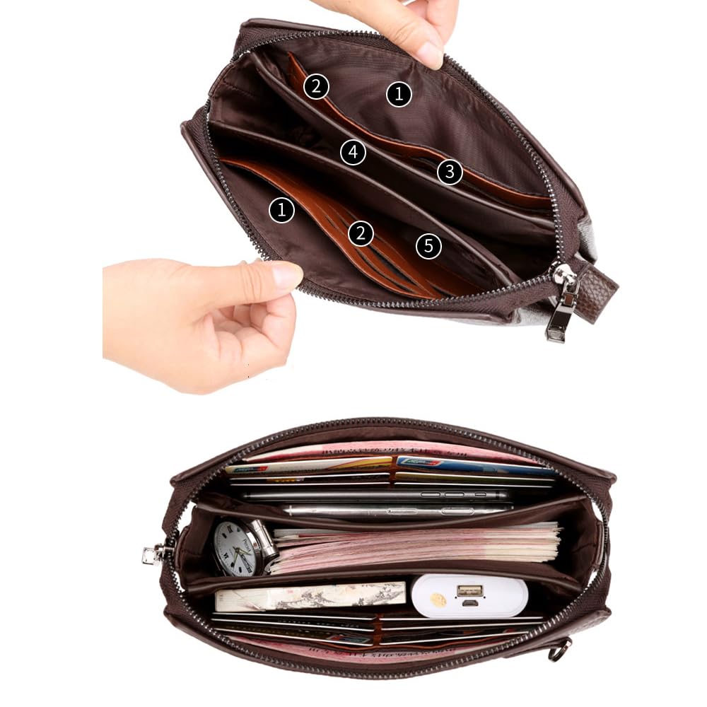 Pochette Portafoglio Lungo PU Pelle Uomo Borsa Da Polso Con Blocco Codice