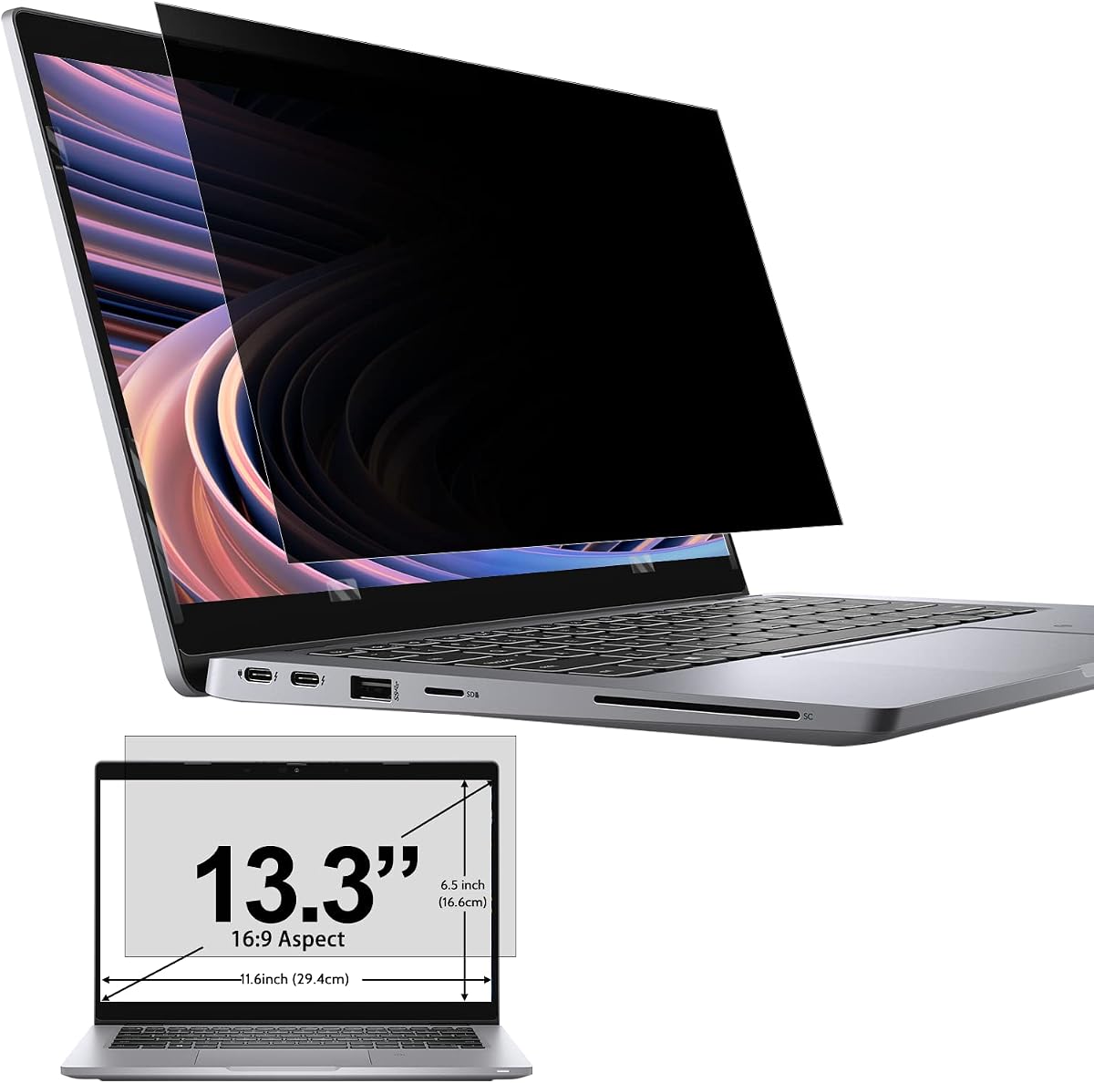 IPROKKO Laptop Privacy Screen 13.3 Inch Compatible With Hp, Dell, Acer, Lenovo, Thinkpad, Samsung, Asus, Sony, Removable 16:9 Aspect Laptop Privacy Shield, Anti Blue Light Glare 13.3 Inch Laptop Priva | Anti Glare & Blue Light Filter, Removable Spy Protector, Privacy Shield For 13" Dell Lenovo HP Acer Asus Computer Monitor