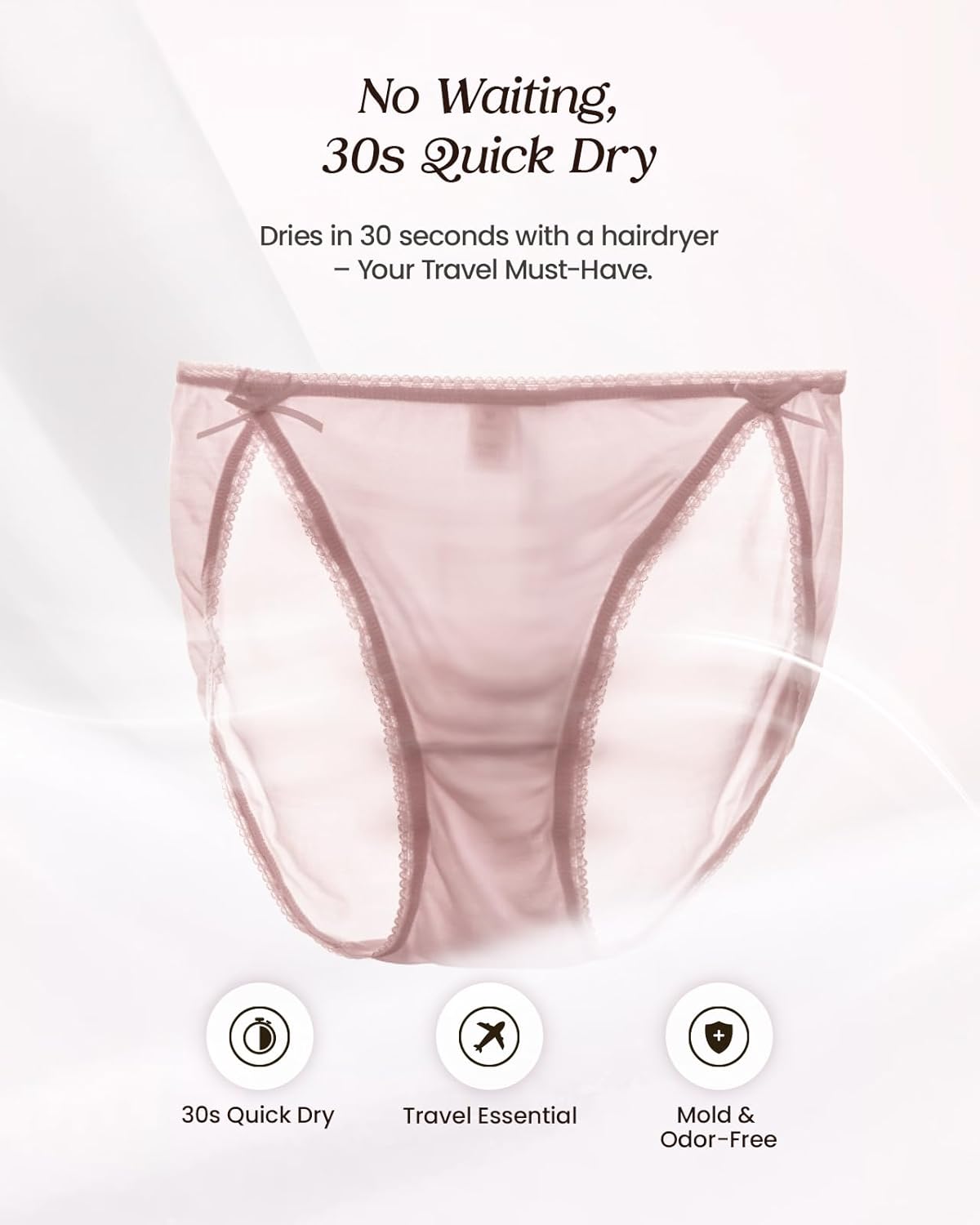 Women's Mulberry Silk Underwear, 100% Silk Panties, Breathable Sexy Stretch Hipster High Cut Bikini Panties for Women - Image 5